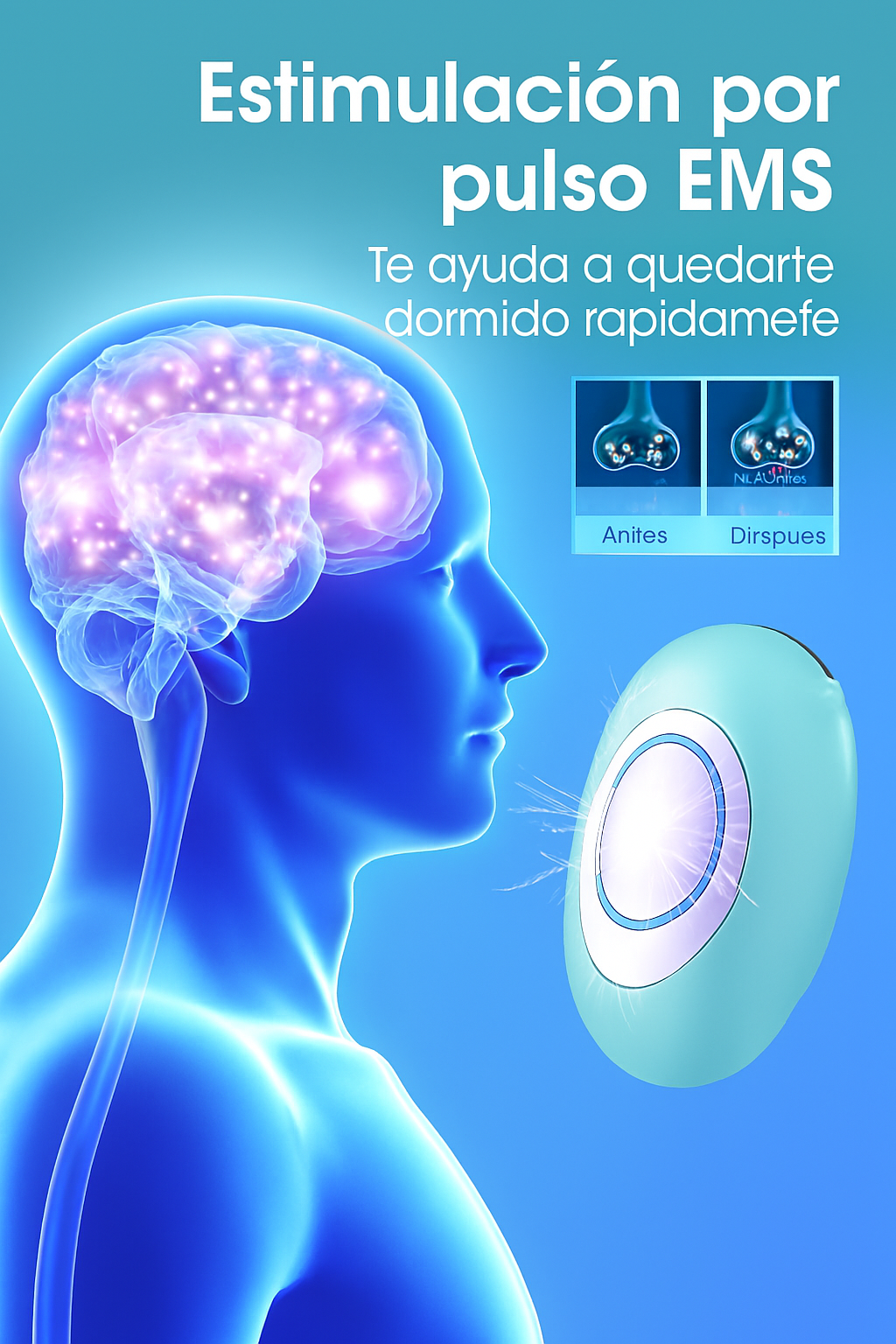 Sleep Aid Insomnia Relief Microcurrent Handheld Hypnosis CES Mental Stress Anxiety Depression Eliminat Relax with Sling Brain